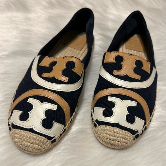 Tory Burch Navy and Tan Espadrilles - Picture 2 of 6